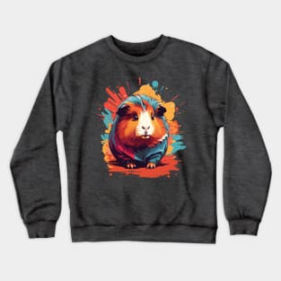 Colorful Guinea Pig Illustration Crewneck Sweatshirt